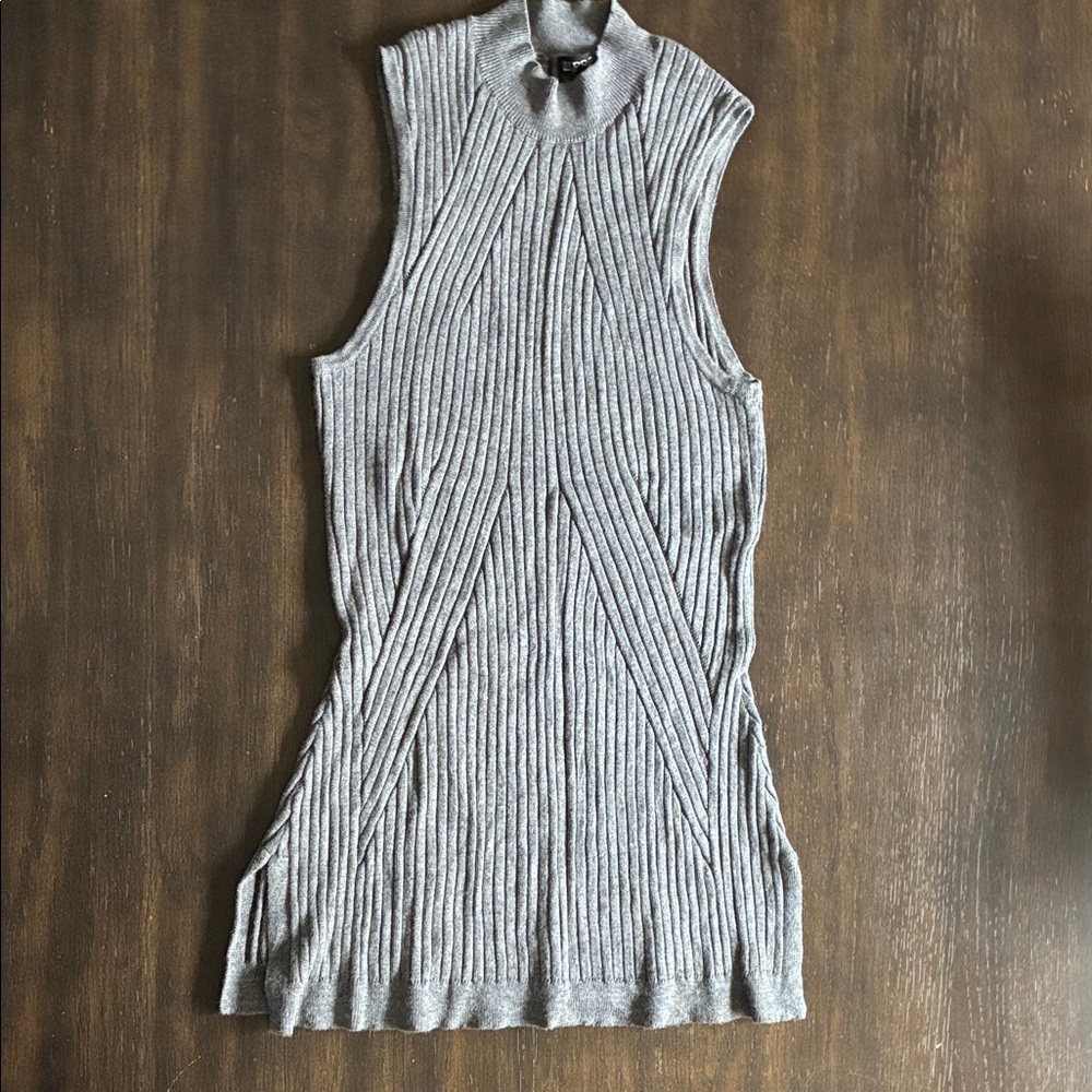 Express Gray Ribbed Tank Top